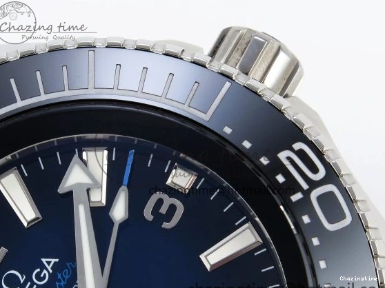 1229 EasyCare SEAMASTER PLANET OCEAN 6000M ULTRA DEEP 45.5MM SS TF 1:1 BEST EDITION BLUE DIAL BLACK BEZEL ON SS BRACELET A 7760